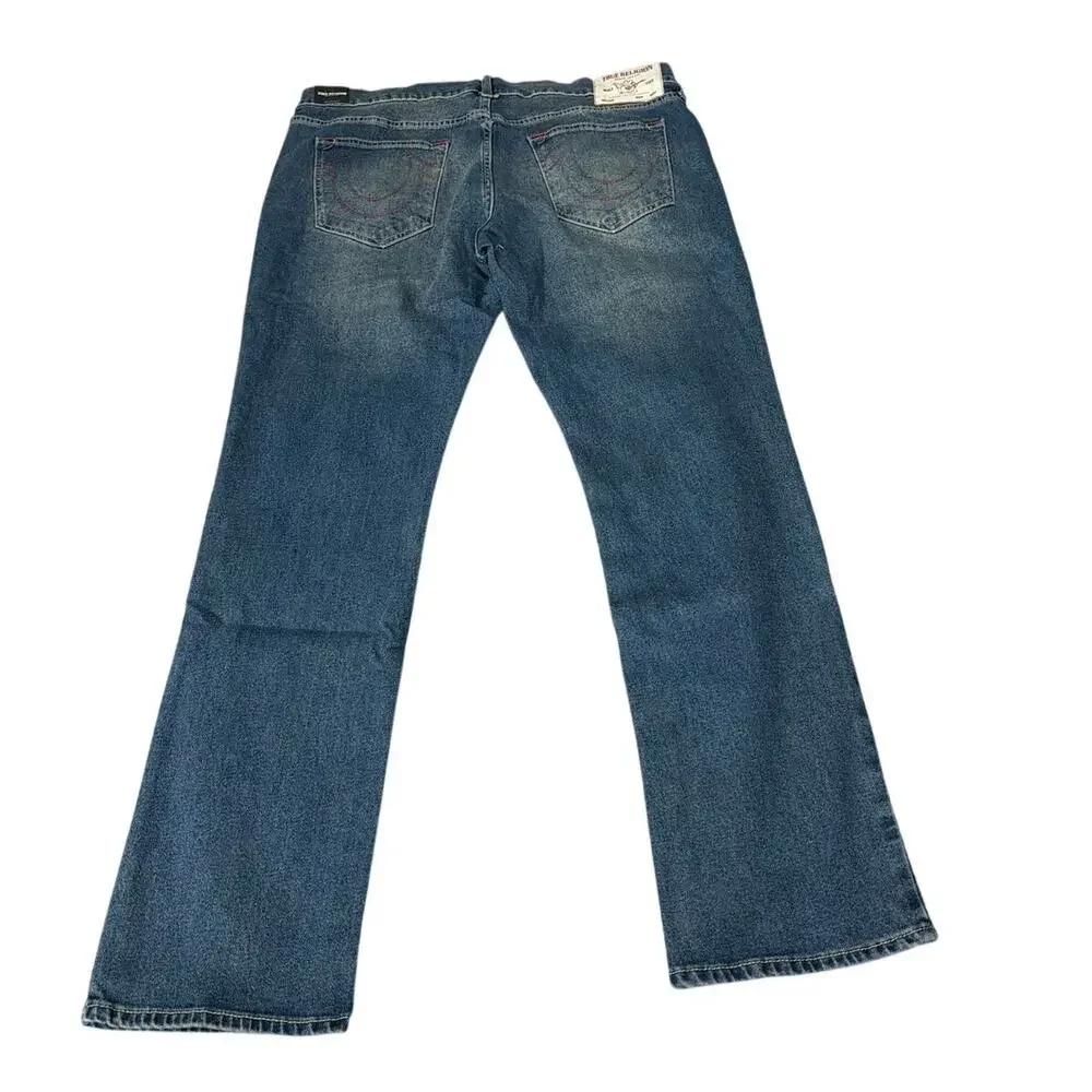 True Religion 700867 Ricky straight Jeans Med Toasted Cinnamon Wash Size 38 New